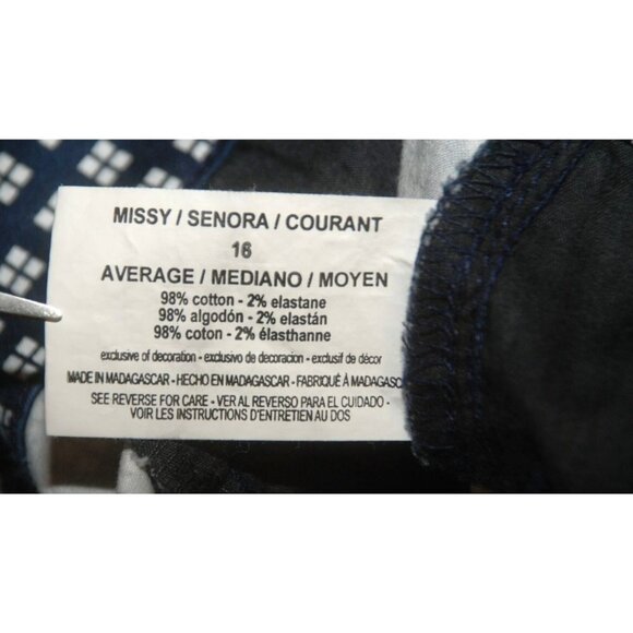 Gloria Vanderbilt Ladies Blue Capri Pants Size 16 Stretch Checks Straight Leg - Picture 9 of 9